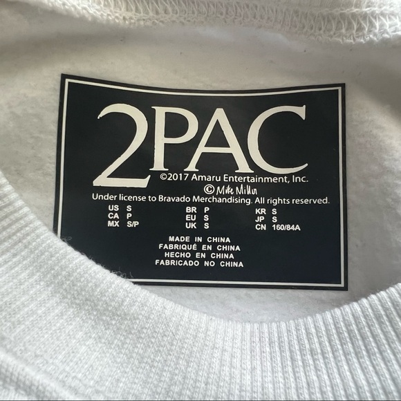 2Pac Graphic White Sweatshirt Size S - Picture 4 of 4
